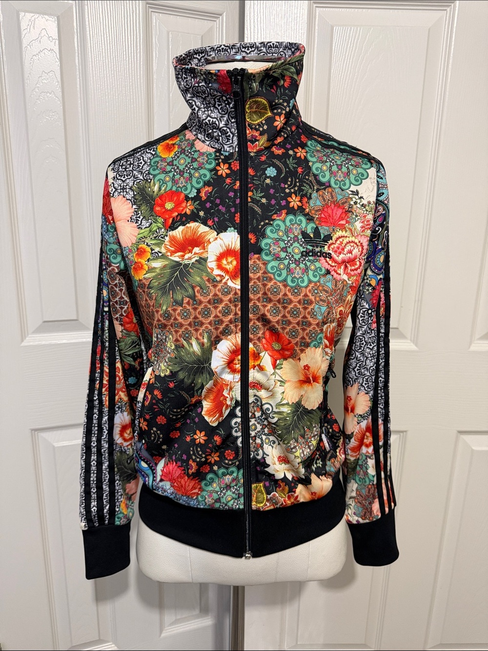 Adidas x Farm Women’s Small Jardim Agharta Floral Pattern Track Jacket Colorful